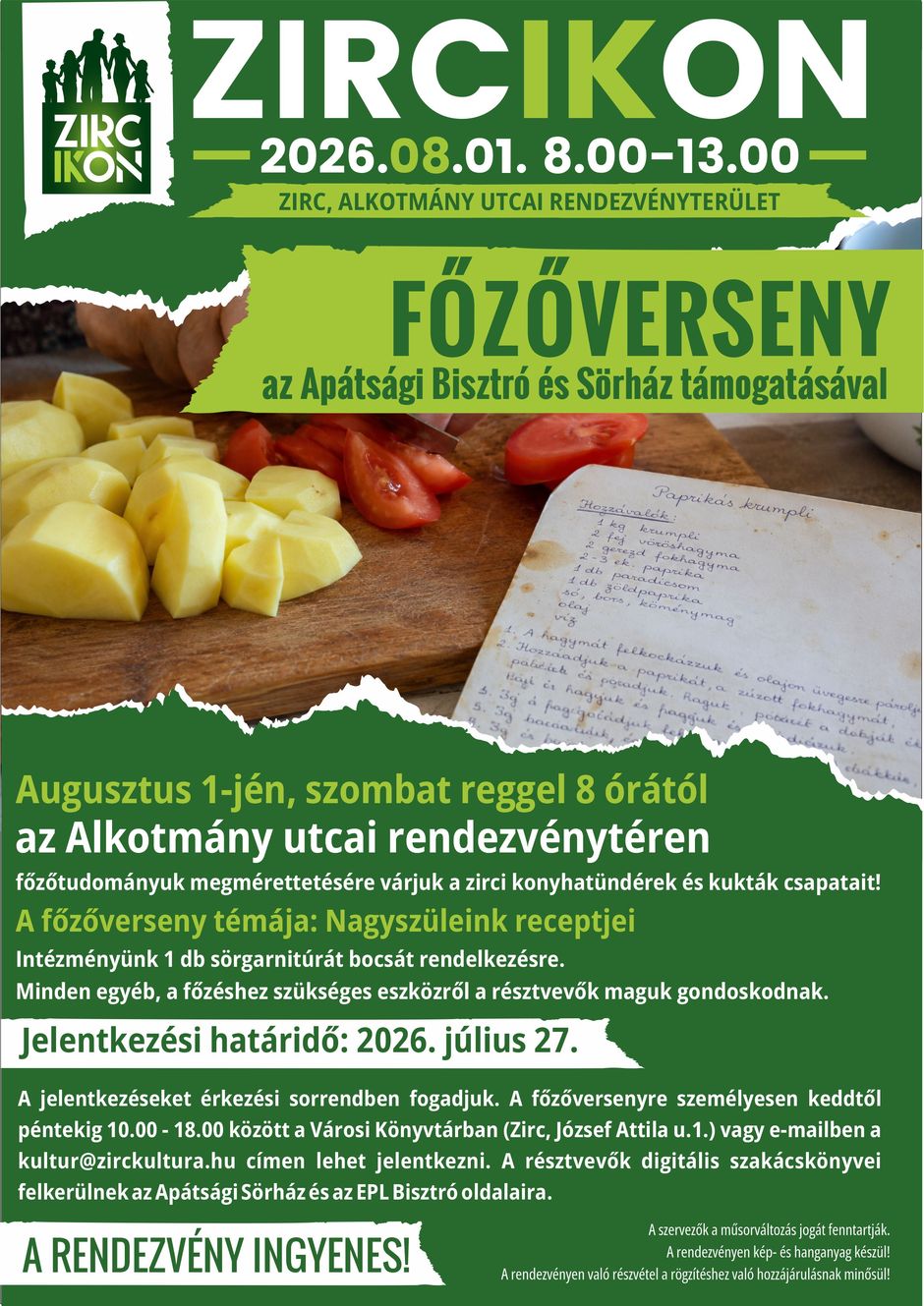 Főzőverseny felhívás